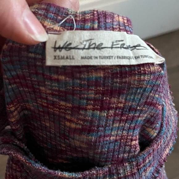 NWOT We The Free Womens Out Of Control Top Multicolor Cold Shoulder Speckled - Picture 7 of 7